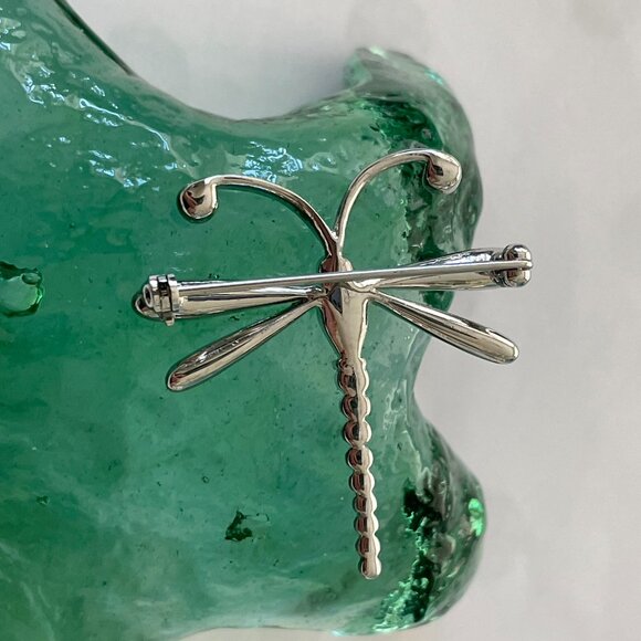 Vintage Crystal Rhinestone Dragonfly Brooch - Picture 2 of 3